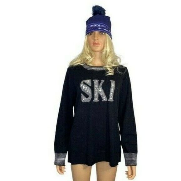Krimson Klover Blue Pompom Beanie HAT Apres Ski removable Pom Nordic skis NWT main image 5